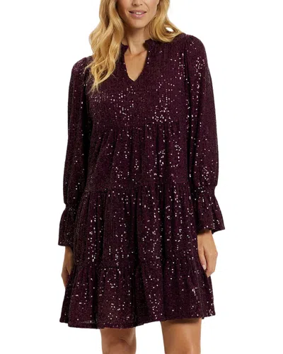 Jude Connally Tammi Tiered Dress In Burgundy