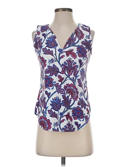Pre-owned Jude Connally Tank Top Blue Plunge Neckline Tops