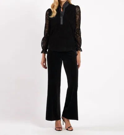 Jude Connally Teri Lace Scallop Hem Top In Black