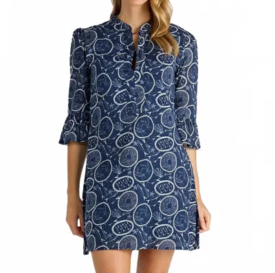 Jude Connally Thea Cotton Voile Dress In Ocean Treasure Navy In Blue