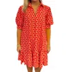 Jude Connally Tierney Dancing Links Dress In Apricot In Red