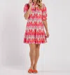 Jude Connally Tierney Short Dress In Paradise Ikat Peony In Multi