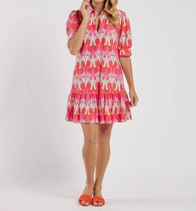 Jude Connally Tierney Short Dress In Paradise Ikat Peony In Multi