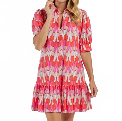 JUDE CONNALLY TIERNEY V-NECK MINI DRESS IN PARADISE IKAT PEONY