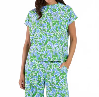 Jude Connally Tillie Short Sleeve Top In Painted Mosaic Periwinkle In Multi