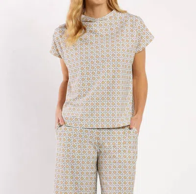Jude Connally Tillie Short Sleeve Top In Petite Rattan Sand In Multi