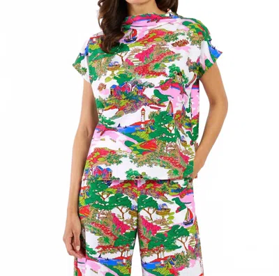 Jude Connally Tillie Short Sleeve Top In Seaside Escape White In Multi