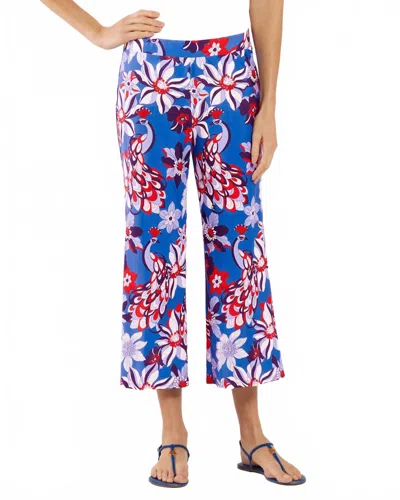 Jude Connally Trixie Cropped Pants In Twirling Peacock Cobalt In Blue