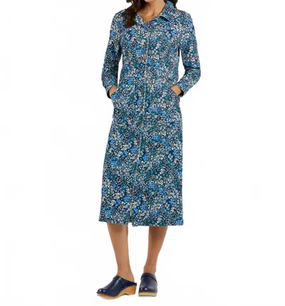 Jude Connally Uma Corduroy Midi Dress In Ditsy Floral Navy In Blue
