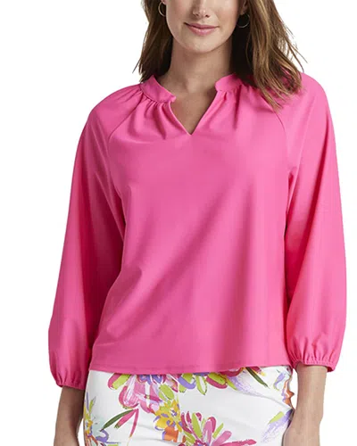 Jude Connally Valentina V-neck Long Sleeve Blouse In Pink