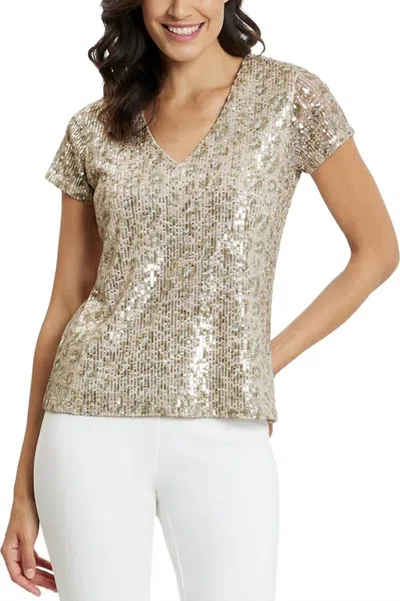 Jude Connally Winnie Blouse In Mini Leopard Sequins In White