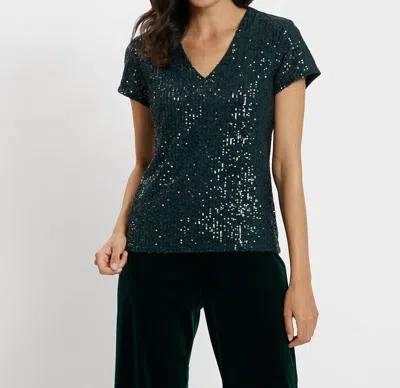 Jude Connally Winnie Vneck Top In Palace Green In Multi