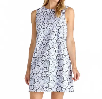 Jude Connally Yolanda Stretch Poplin Dress In Ocean Treasure White