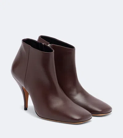 Jude Credo Leather Ankle Boots In Burgundy