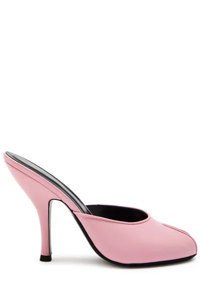 Jude Date 105 Peep-toe Leather Mules In Pink