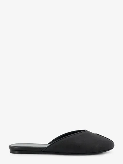 Jude Date Flat Leather Sandals In Black