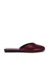 Jude Date Flat Sandal In Bordeaux Leather