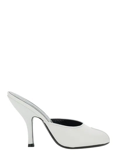 Jude Date Leather Cut-out Toe Heeled Sandals In White