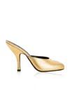 Jude Date Leather Mules In Gold