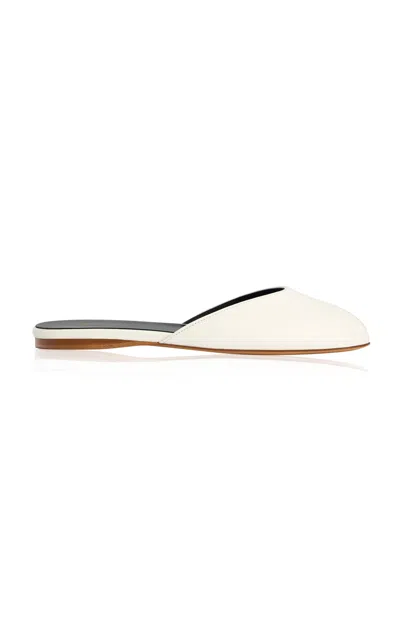 Jude Date Leather Mules In White
