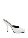 Jude Date 105 Peep-toe Leather Mules In White