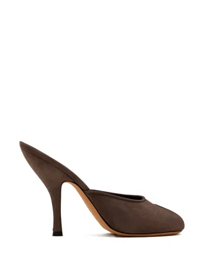 Jude Date Peep-toe Mules In Brown