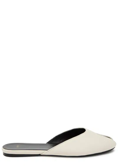 Jude Date Peep-toe Leather Sandals In White