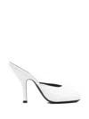 Jude Date 105 Peep-toe Leather Mules In White