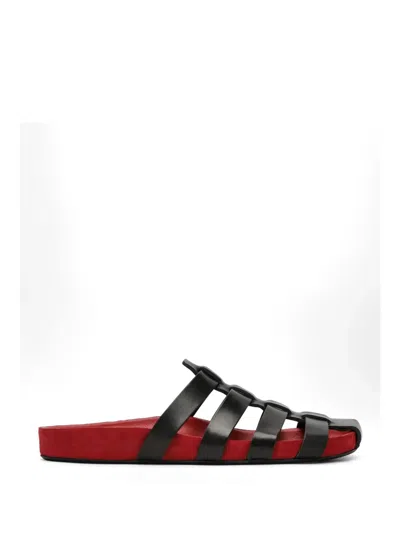 Jude Dusty Caged Leather Slides In Multi