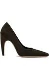 Jude Fame Pumps In Khaki Suede Leather In Green