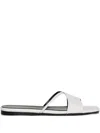 Jude Fiji Cross-strap Flat Sandals In White