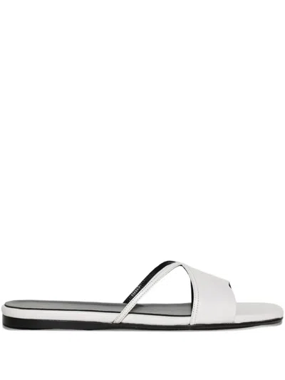 Jude Fiji Cross-strap Flat Sandals In White