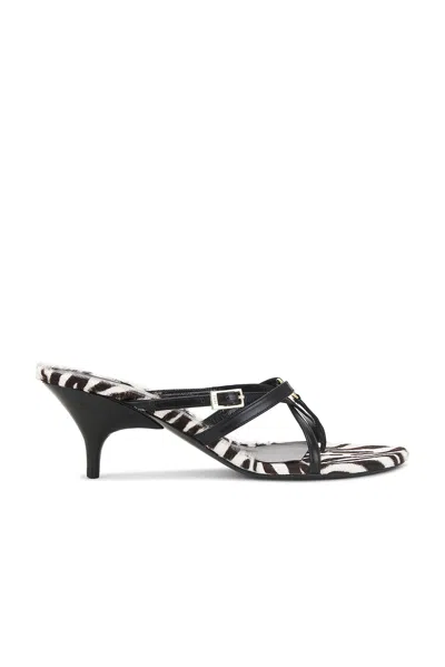Jude For Fwrd Cross Sandal In Zebra Print Pony Hair
