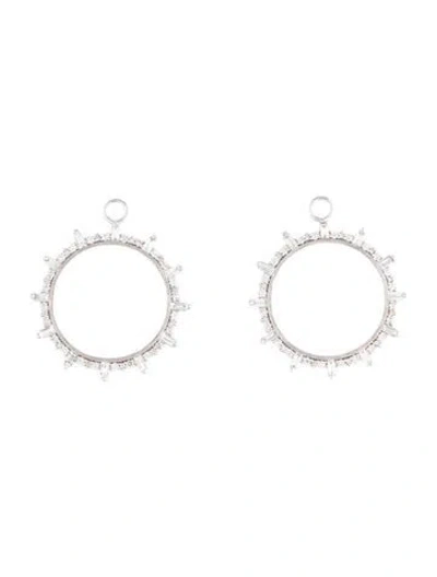 Pre-owned Jude Frances 18k 1.65ctw Diamond Open Circle Earring Enhancers In Multicolor
