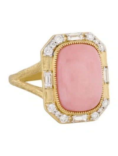Pre-owned Jude Frances 18k 4.34ct Opal & Diamond Cocktail Ring In Pink