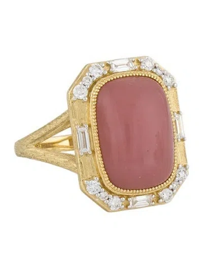Pre-owned Jude Frances 18k 5.20ctw Chalcedony & Diamond Cocktail Ring In Multi