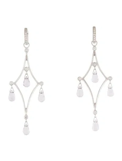 Pre-owned Jude Frances 18k Amethyst & Diamond Convertible Drop Earrings In Multi