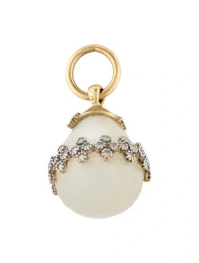 Pre-owned Jude Frances 18k Diamond & Moonstone Pendant In Multicolor