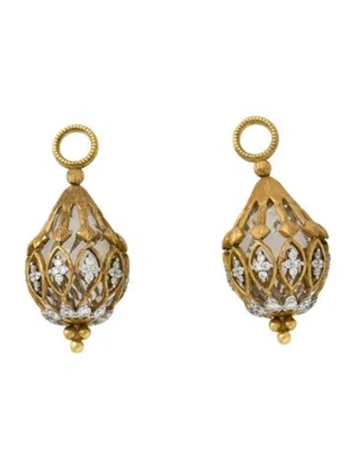 Pre-owned Jude Frances 18k Diamond & Topaz Earring Enhancers In Multi