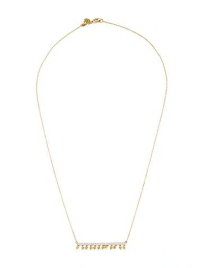 Pre-owned Jude Frances 18k Diamond Bar Dangle Pendant Necklace, 17.75" In Multi