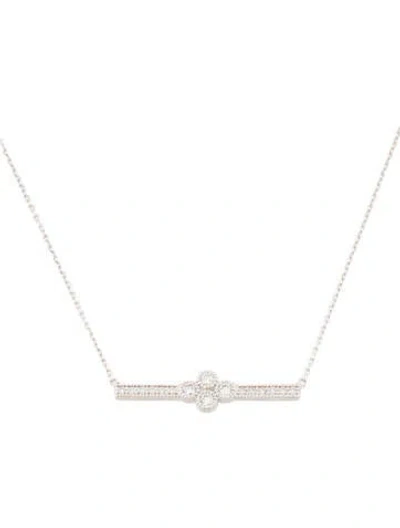 Pre-owned Jude Frances 18k Diamond Bar Pendant Necklace, 16" In Multicolor