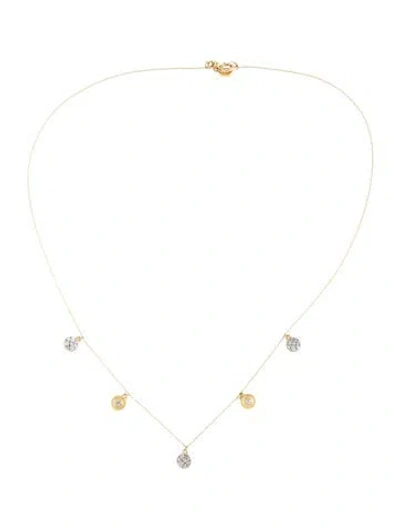 Pre-owned Jude Frances 18k Diamond Dancing Pavé Circles Necklace, 16" In Multicolor