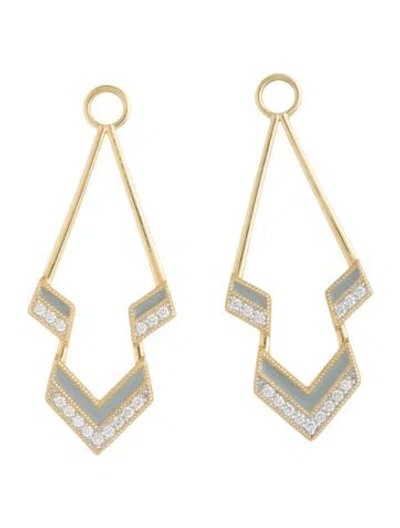Pre-owned Jude Frances 18k Diamond Earring Enhancer Charms In Grey