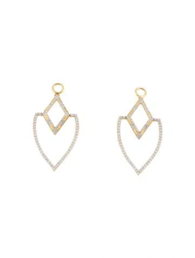 Pre-owned Jude Frances 18k Diamond Large Lisse Geometric Earring Enhancers W/ Tags In Multicolor