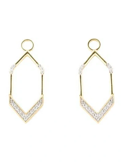 Pre-owned Jude Frances 18k Diamond Lisse Earring Enhancers In Multi