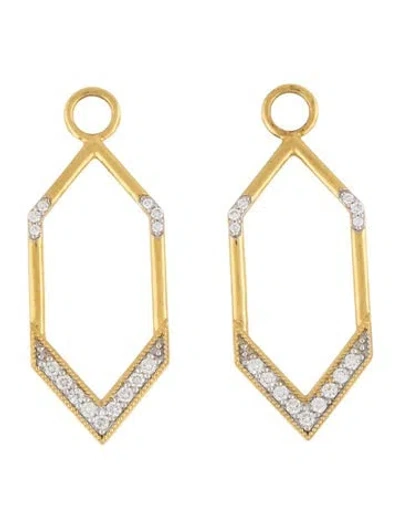 Pre-owned Jude Frances 18k Diamond Lisse Open Marquise Earring Charms In Multicolor