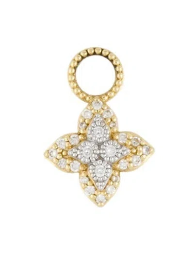 Pre-owned Jude Frances 18k Diamond Moroccan Pave Flower Earring Charm In Multi