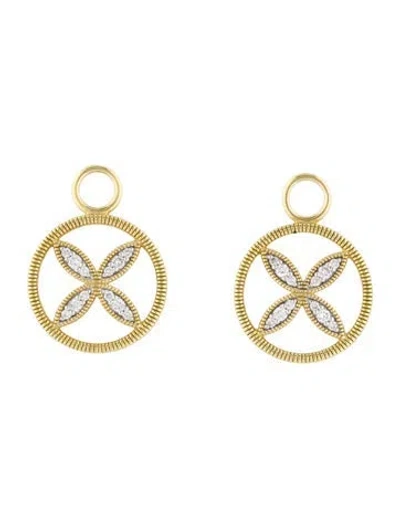 Pre-owned Jude Frances 18k Diamond Moroccan Petals Earring Charms In Multi