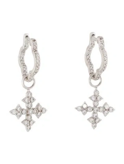 Pre-owned Jude Frances 18k Diamond Moroccan Quad Maltese Cross Earrings In Multi