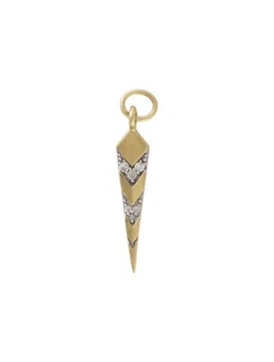 Pre-owned Jude Frances 18k Diamond Petite Medium Dagger Single Earring Charm In Multicolor